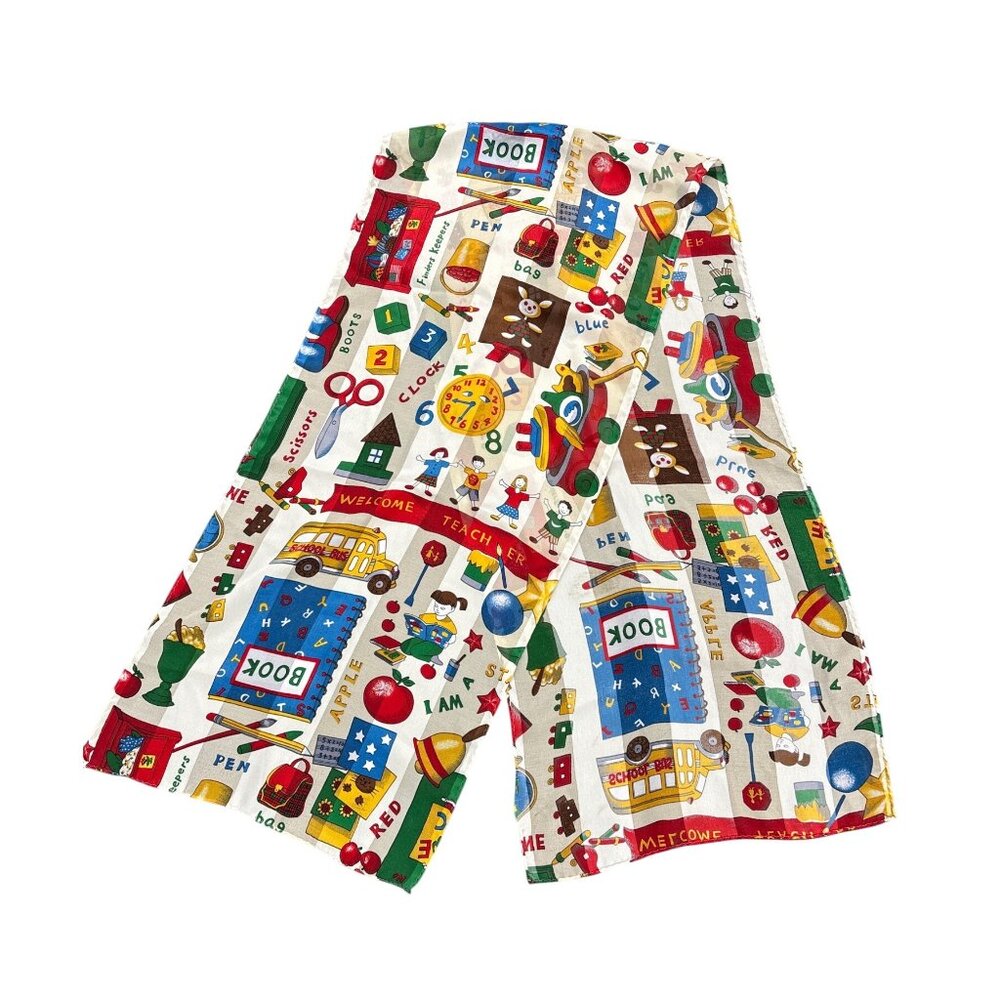Vintage School Days Fabric Panel Teacher Appreciation Learning Theme Cotton Head